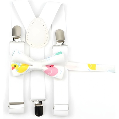 Amparo Miranda dětský set motýlek a kšandy H003 White