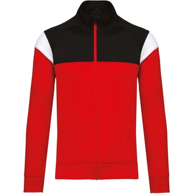 mikina na zip unisex sportovní červená / černá