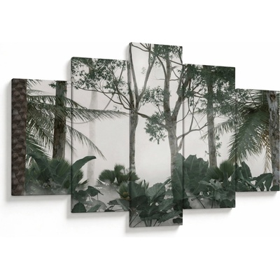Obraz - Jungle v rannej hmle, päťdielne 150x105 cm