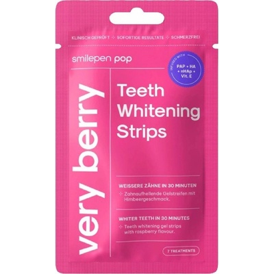 Smilepen Pop Very Berry Whitening Strips sada bělicích pásek na zuby 7 x 2 ks