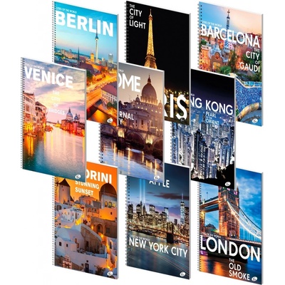 Elisa Poznámkový blok A4 linka Světové metropole mix motivů