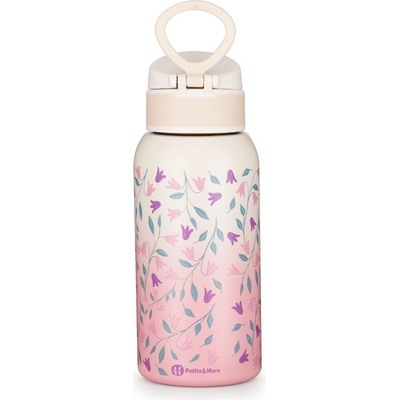 Petite & Mars Fľaša nerezová termo s náustkom 500 ml Delicate Flowers 36m+