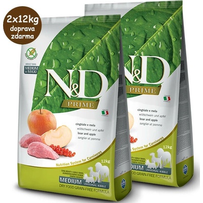 N&D Grain Free Adult Maxi Boar & Apple 2 x 12 kg