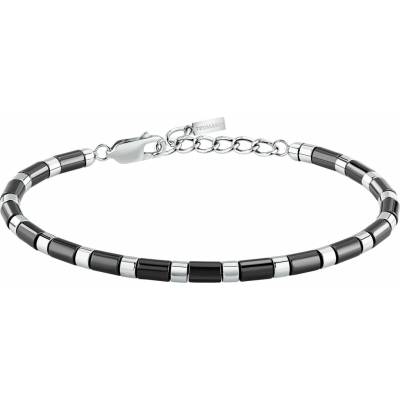 Trussardi Korálkový náramok z čiernej keramiky a ocele T-Ceramic TJAXE09
