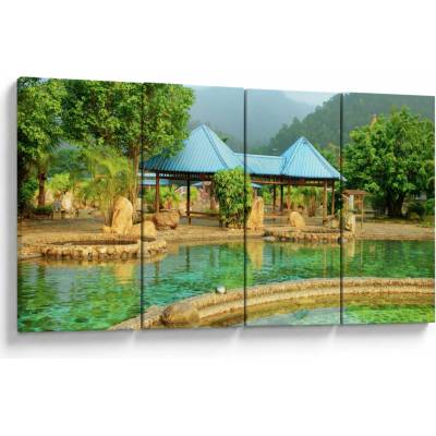 Obraz - Shanghai hotel park, štvordielne 160x80 cm
