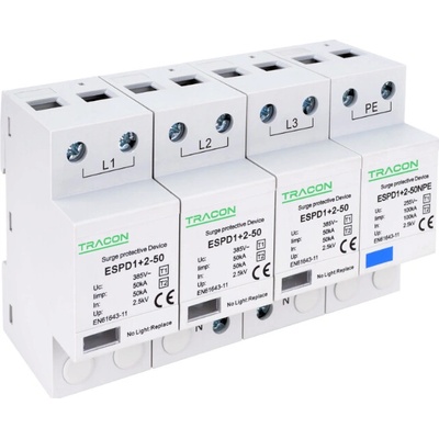 Tracon Zvodič prepätia AC typ T1+T2 50kA 3+1P ESPD1+2-50-3+1P