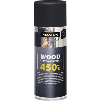 Maston Sprej na kachle a grily 450°C 400 ml trblietavo čierny