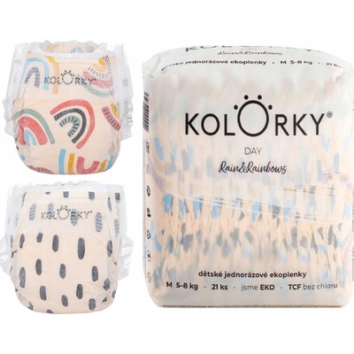 Kolorky Day Déšť&duhy M 5-8 kg 21 ks