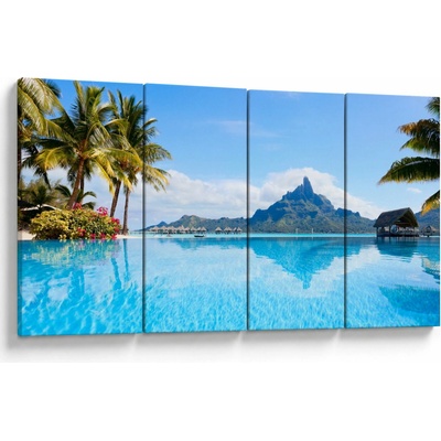 Obraz - Bora-Bora, Francúzska Polynézia, štvordielne 160x80 cm