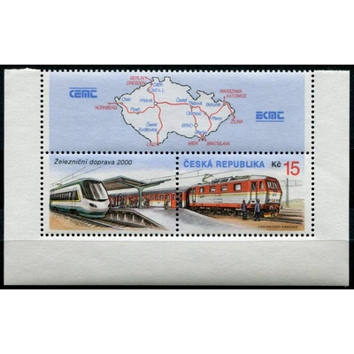 Česká pošta (2000) č. 255 ** (K 2+3) - Česká republika - Železnice roku 2000