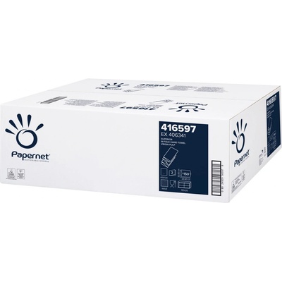 Papernet Skládané papírové ručníky dvouvrstvé bílé 20 x 150 ks