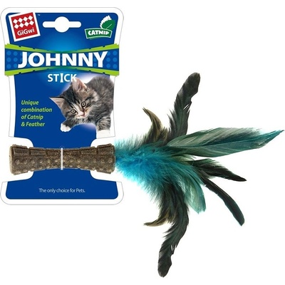 GiGwi Johnny Stick Catnip s modrými peříčky 8 cm