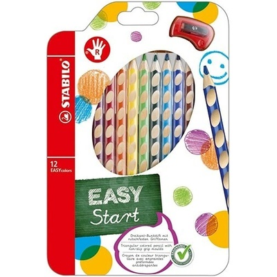 Stabilo Easycolors trojuholníkové farebné ceruzky pre pravákov, sada 12 kusov 332 12