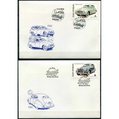 Česká pošta (2015) FDC 857 - 858 - Česká republika - Česká auta: Škoda