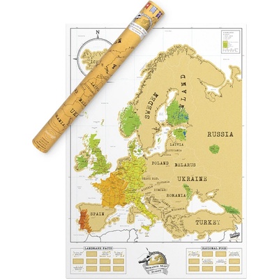 Nástěnná stírací mapa Evropy Luckies