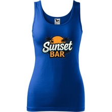 Bloompress dámske tielko Sunset bar drink v ruke a hlava vypnutá Kráľovská modrá
