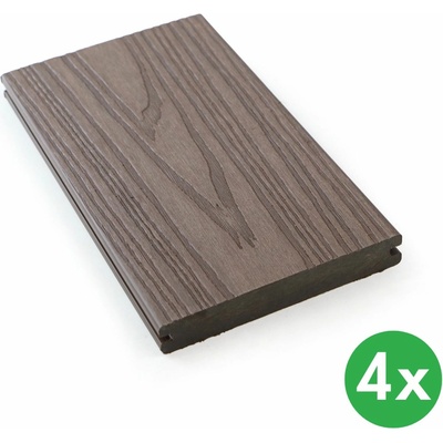 B2B Partner Terasová prkna WPC koextrudovaná plný profil 140 x 23 x 2850 mm rosewood 4 ks