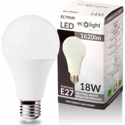 Berge LED žiarovka E27 A80 18W 1590Lm studená biela