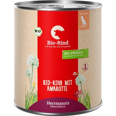 Herrmann´s Menu Sensitive bio hovädzie s bio mrkvou a bio amarantom 24 x 800 g