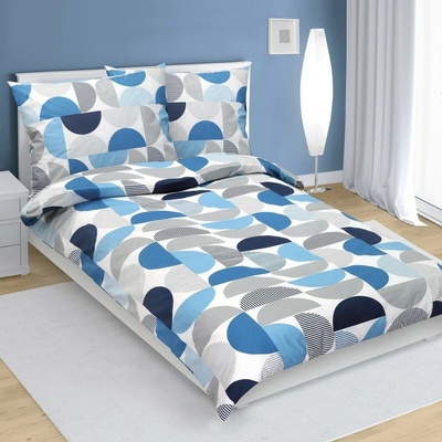 Bellatex bavlna obliečky Polkruh modrá 140x220 70x90