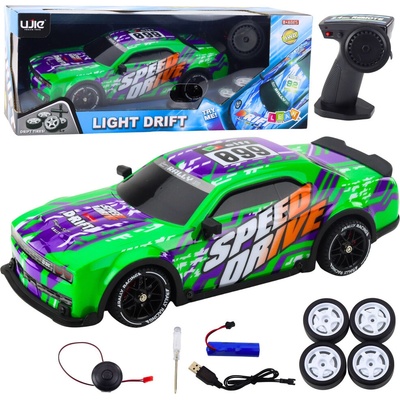 Tomido RC sportovní auto drift podsvícená karoserie zelené RTR