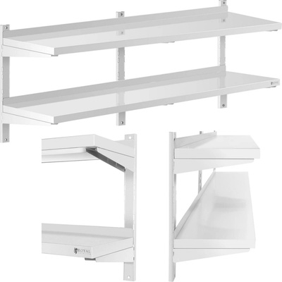 Royal Catering Nástěnná police - 2 police - 40 x 150 cm RCWR-1500.4