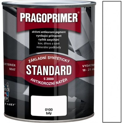 PRAGOPRIMER S 2000 Biela 0100 - antikorózna základná farba na kov 0,6l