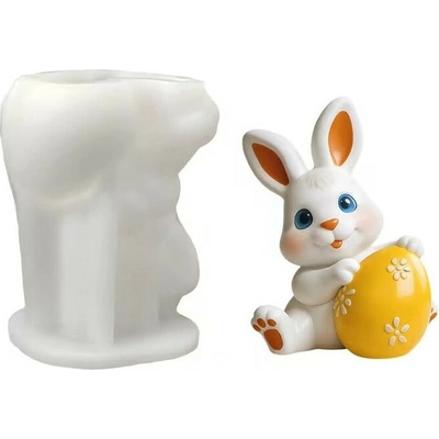 Silikónová forma na mydlo a sviečku 3D veľkonočný zajačik VII.