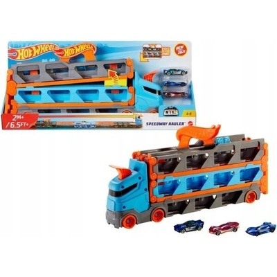Mattel Hot Wheels Závodní přepravník 2v1 + 3 auta