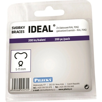 PILECKÝ Svorky IDEAL Zn+PVC antracitové, 200 ks