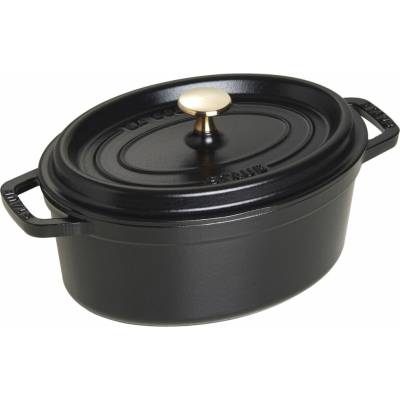 Staub Oválny liatinový hrniec s pokrievkou Cocotte, 23 cm / 2,35 l, černá 1003189