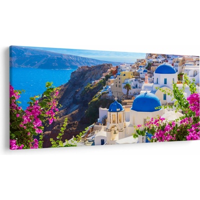 Obraz - Santorini, Grécko, jednodielne 250x125 cm