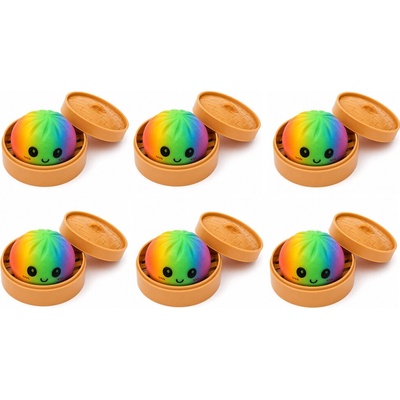 Set 6ks Squishy Dumpling Duhový mix velký 8,5cm