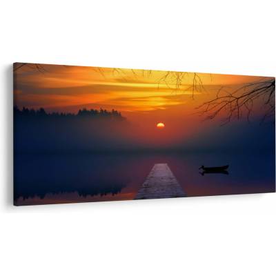 Obraz mostu při západu slunce, jednodílný 250x125 cm
