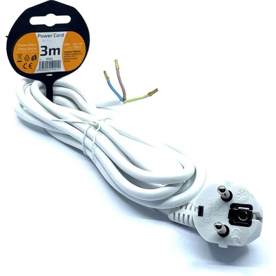 Solight flexo šňůra, 3x 1mm2, bílá, 3m