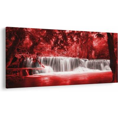 Obraz - Červený, vodopád, jednodielne 200x100 cm