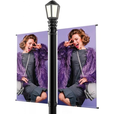 A-Z Reklama CZ Dvouramenný venkovní systém Street Banner pro uchycení banneru na sloup, 2 × 800 mm FLAGBANDBL-XL
