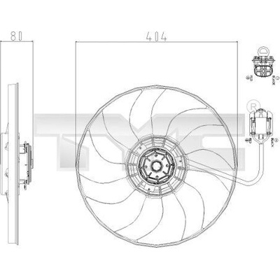 Ventilátor chladenia motora TYC 825-0019
