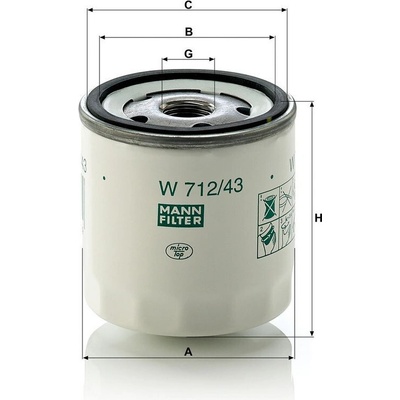 MANN-FILTER Olejový filtr MANN W712/43 (MF W712/43) - FORD, ŠKODA – Hledejceny.cz