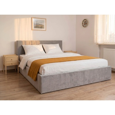 AMI Nábytek | Čalouněná postel s úložným prostorem 120×200 cm Tilo Velvet – šedá
