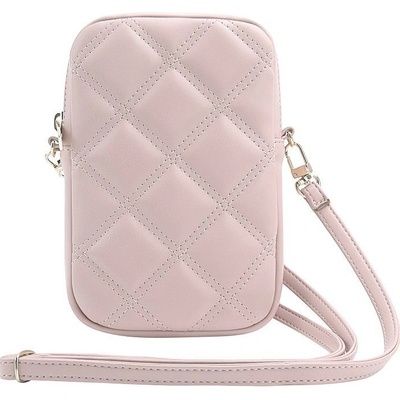 Guess PU Quilted 4G Metal Logo se Zipem růžové