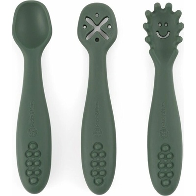 PETITEMARS PETITE&MARS Set silikonových tréninkových lžiček Take&Match Misty Green 6m+