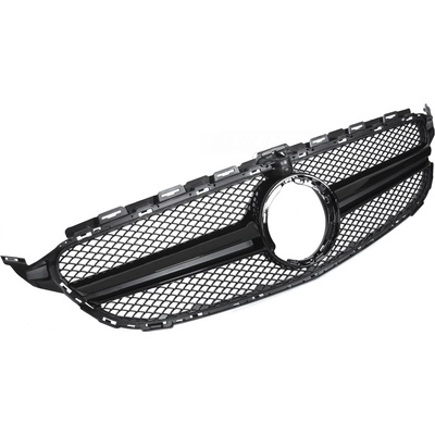 Predná maska Mercedes C trieda W205 / S205 / C205 / A205 18-23 Glossy Black s otvorom pre kameru