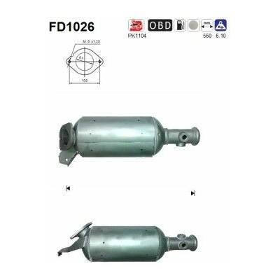 Filter sadzí pevných častíc výfukového systému AS FD1026
