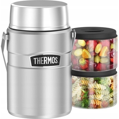 Thermos Termoska na jídlo se dvěma nádobami Stainless King 1390 ml stříbrná