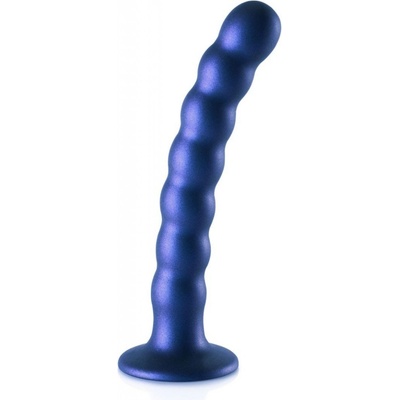 Ouch! Beaded Silicone G-Spot Dildo 6,5" Blue silikónové dildo s prísavkou 17 x 2,3–2,5 cm