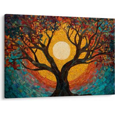 Obraz - Slnko v korune stromu života, jednodielne 100x70 cm