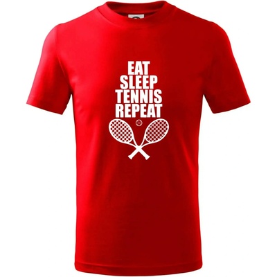 Eat sleep tennis tričko detské červená