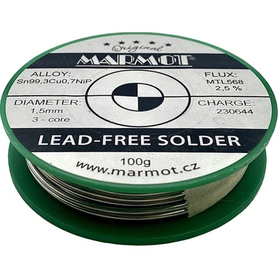 Bezolovnatá pájka MARMOT MTL 568 1.5mm 100g (Sn99.3Cu0.7NiP) – Hledejceny.cz