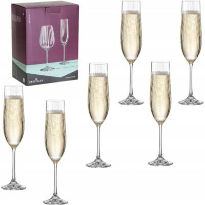 Bohemia Crystal Glass Sklenice na šampaňské Waterfall 40729 22 190 6 x 190 ml